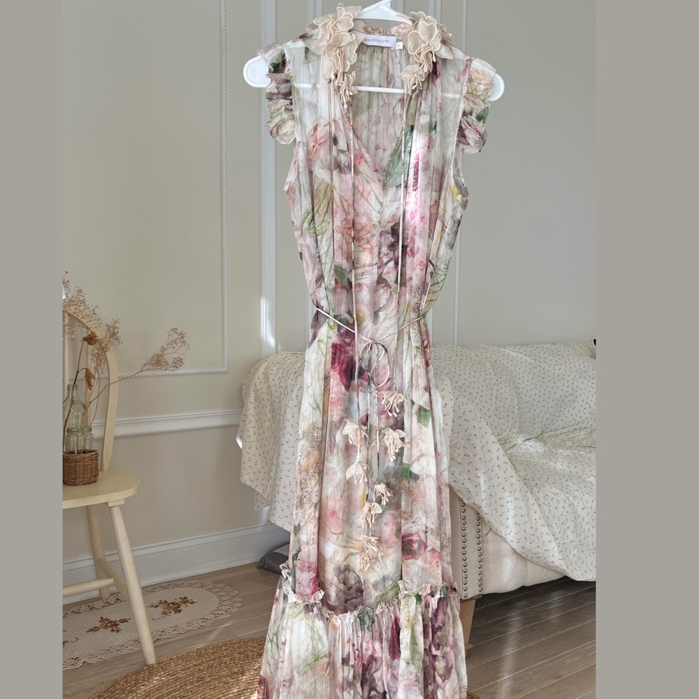 Zimmermann Dancer Flutter Silk Dress - Size 0